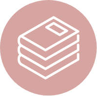 An icon representing a stack of books, symbolizing the structured and educational aspect of the residential treatment program