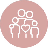 Icon depicting a supportive community in teen residential care